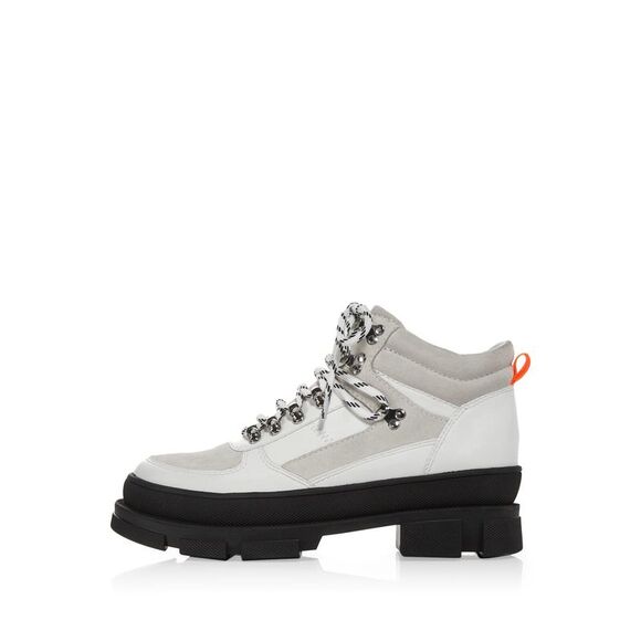 AQUA Womens White 1-1/2" Platform Hike Round Toe Leather Hiking Boots 10 M - Picture 4 of 4